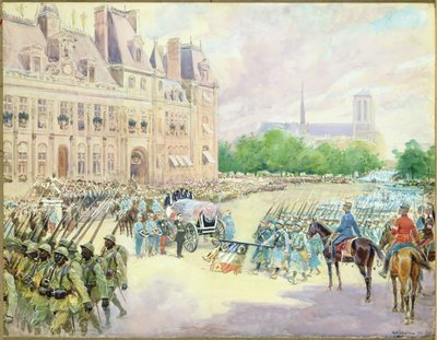 Funeral of General Joseph Gallieni (1849-1916) 1916 by Alphonse Lalauze
